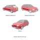 FORD FIESTA XR2i BLUE SIDE DOOR MOULDINGS AND BUMPER TRIM SET